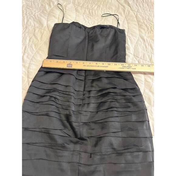 Express Black Satin Corset Strapless Bodycon Ruched Mini Dress Sz 0  dark fairy - Picture 9 of 13